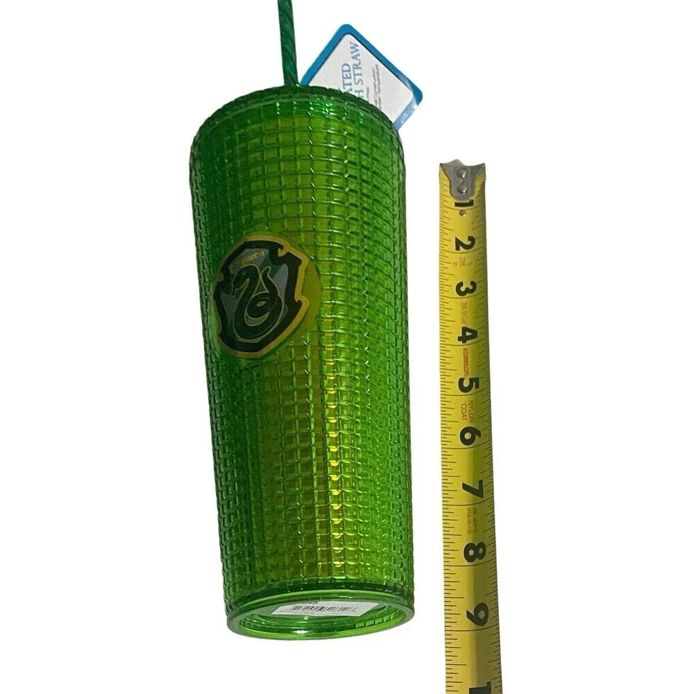 NEW Harry Potter Slytherin Snake Green Grid Tumbler Cold Cup